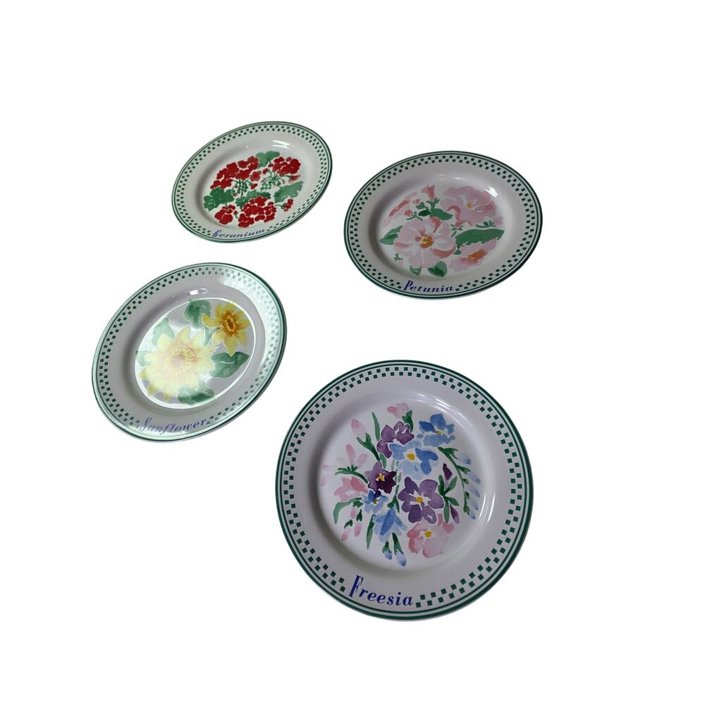 Set of 4- Riviera Van Beers Floral SIGNATURE Series 7.5" Salad Plates